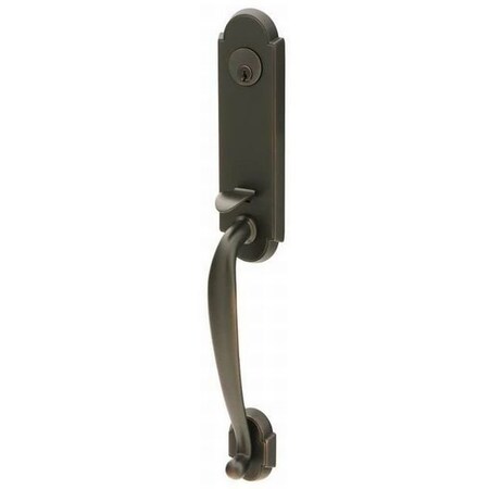 Emtek Oil Rbbd Brnz Handleset, 4303HECUS10BRH 4303HECUS10BRH